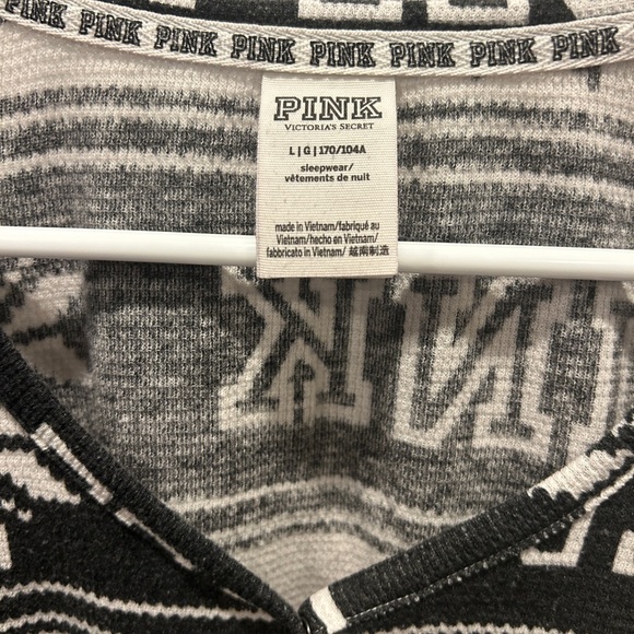 VS PINK Holiday Sleep Dress Shirt Fair Isle Large - Picture 2 of 10